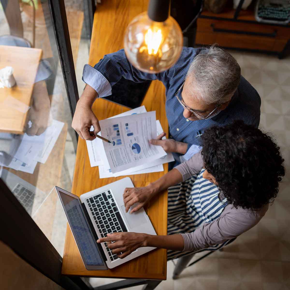 Monthly Bookkeeping meeting in a coffee shop